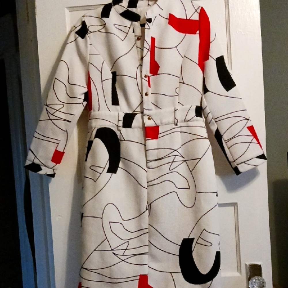 Stylish Abstract Knee Length Dress